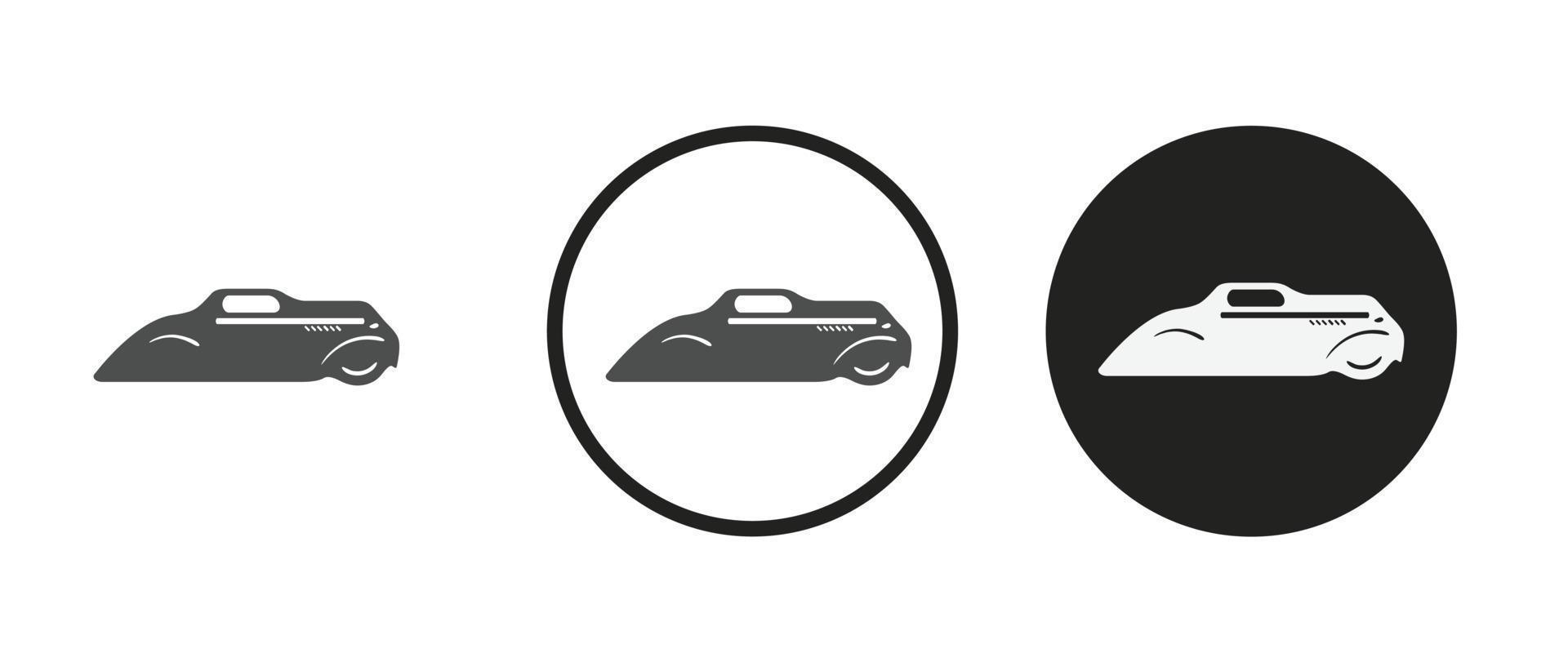 conjunto de ícones de carros de corrida. coleção de logotipo de contorno preto de alta qualidade para design de site e aplicativos móveis de modo escuro. ilustração vetorial em um fundo branco vetor