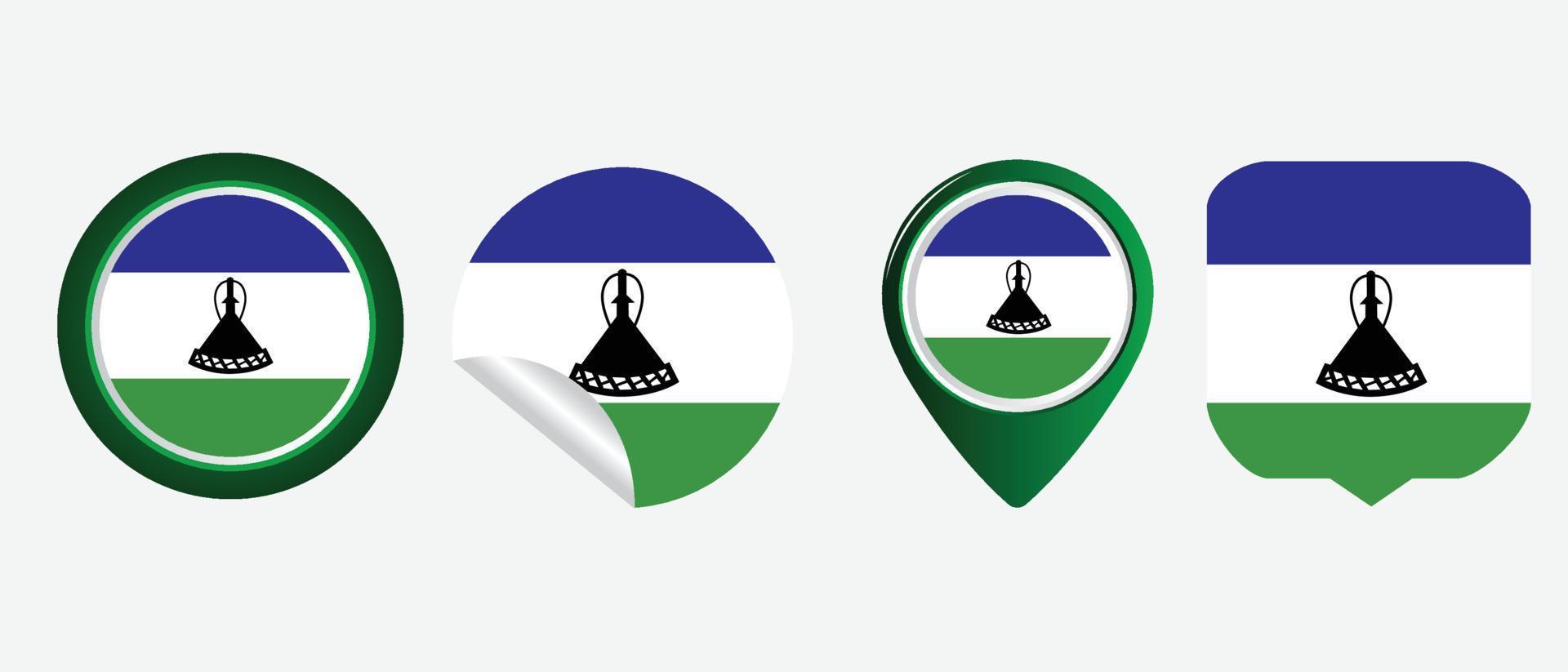 ícone de bandeira do Lesoto. conjunto de ícones da web. coleção de ícones plana. ilustração vetorial simples. vetor