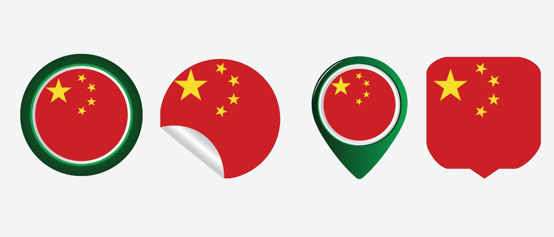 bandeira chinesa. ilustração em vetor símbolo ícone plano