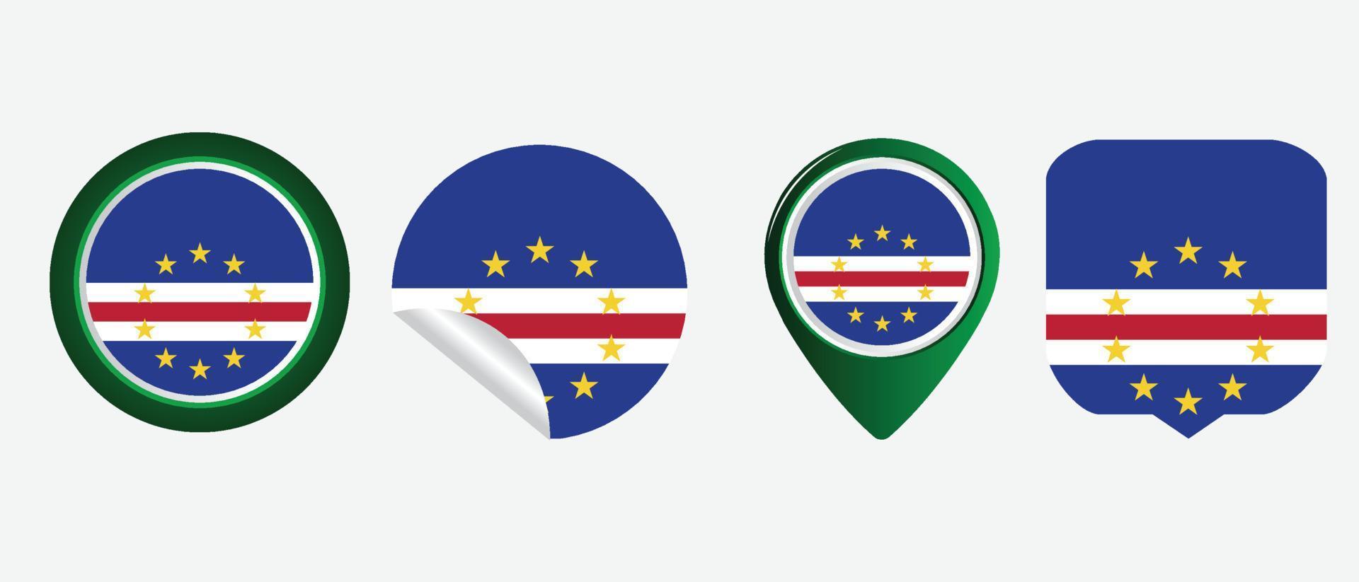 bandeira de cabo verde. ilustração em vetor símbolo ícone plano