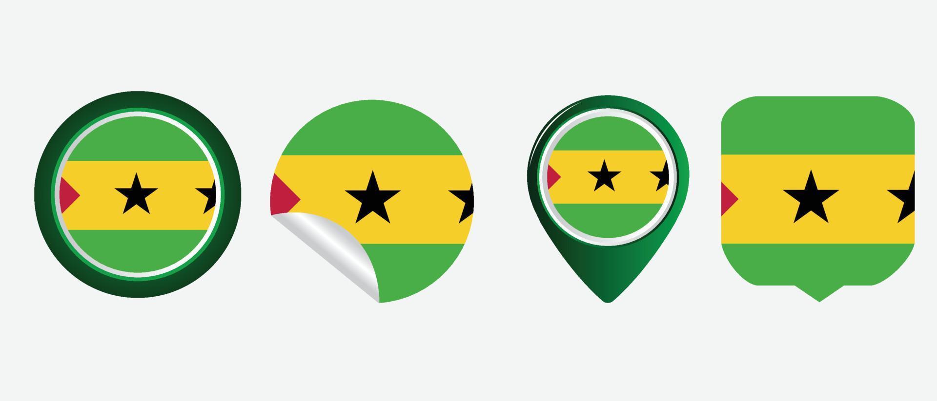 ícone de bandeira de são tomé e príncipe. conjunto de ícones da web. coleção de ícones plana. ilustração vetorial simples. vetor