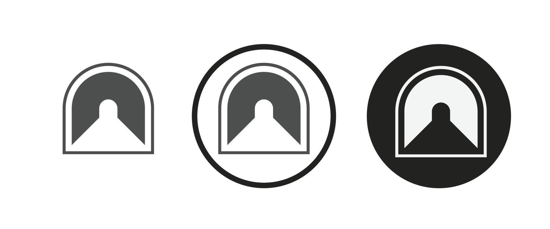 conjunto de ícones do túnel. coleção de logotipo de contorno preto de alta qualidade para design de site e aplicativos móveis de modo escuro. ilustração vetorial em um fundo branco vetor