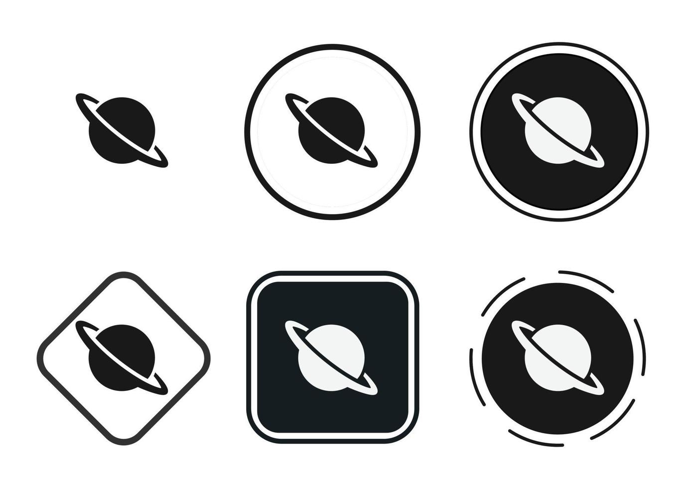 conjunto de ícones do planeta. coleção de logotipo de contorno preto de alta qualidade para design de site e aplicativos móveis de modo escuro. ilustração vetorial em um fundo branco vetor