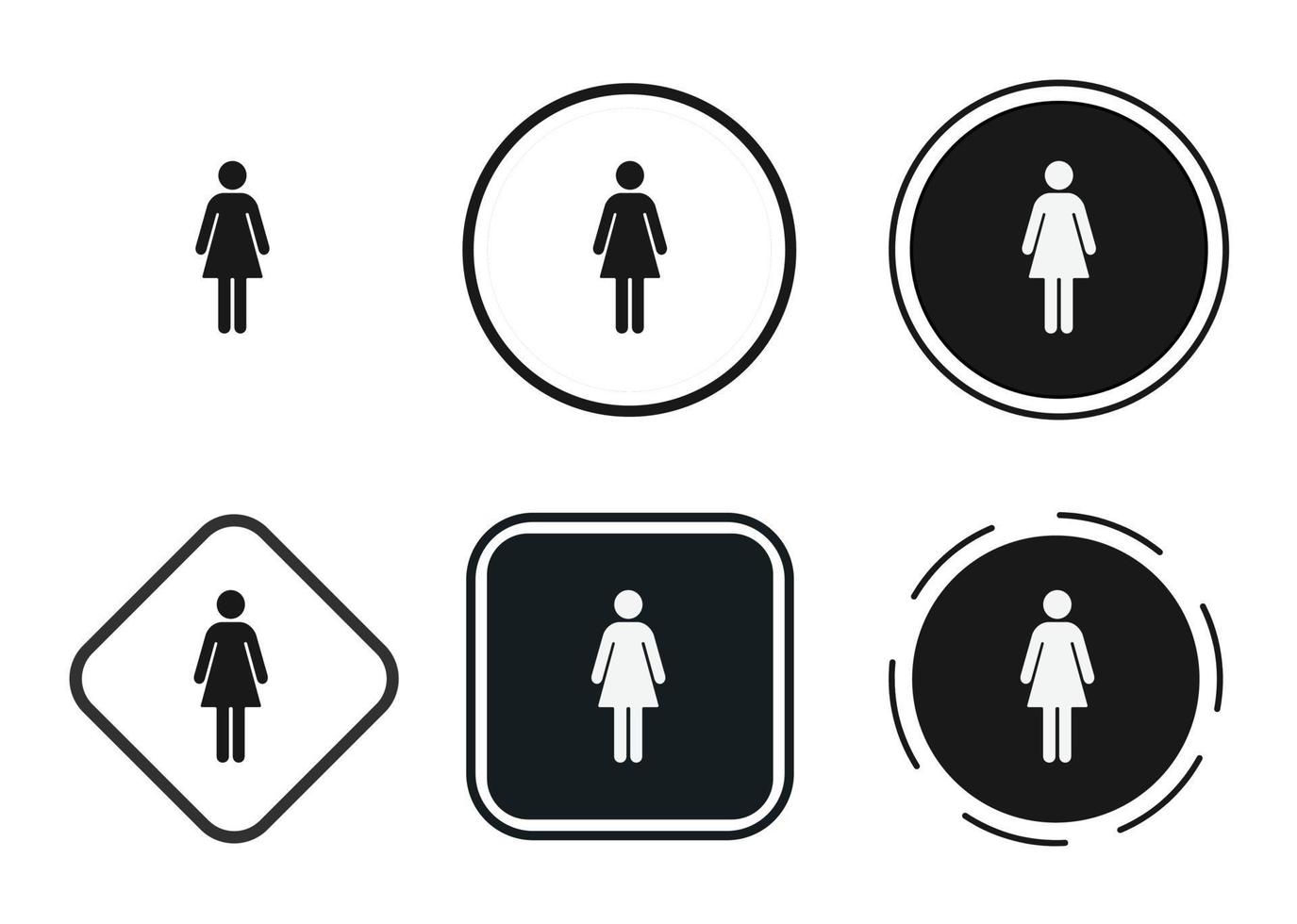 conjunto de ícones de mulher. coleção de logotipo de contorno preto de alta qualidade para design de site e aplicativos móveis de modo escuro. ilustração vetorial em um fundo branco vetor