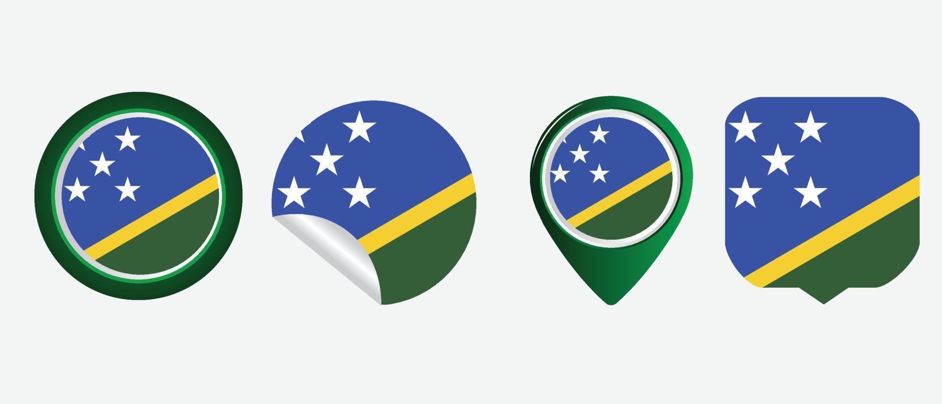 ícone de bandeira das ilhas salomão. conjunto de ícones da web. coleção de ícones plana. ilustração vetorial simples. vetor