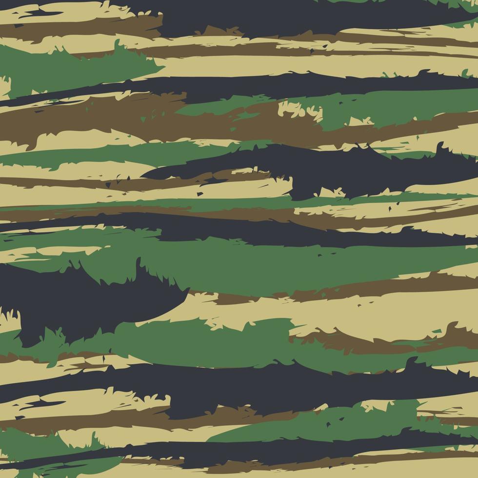 padrão de camuflagem verde listras de pincel abstrato fundo militar adequado para uniforme de caça vetor