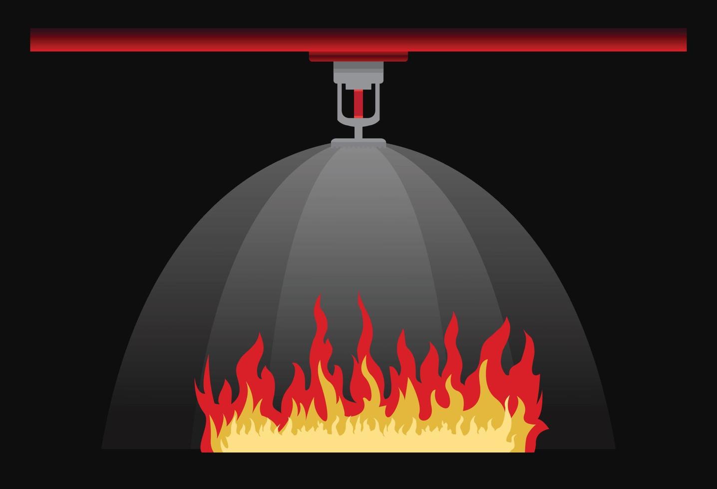 sprinkler de fogo e tubulação vermelha, segurança em primeiro lugar, ícone de design vetorial vetor