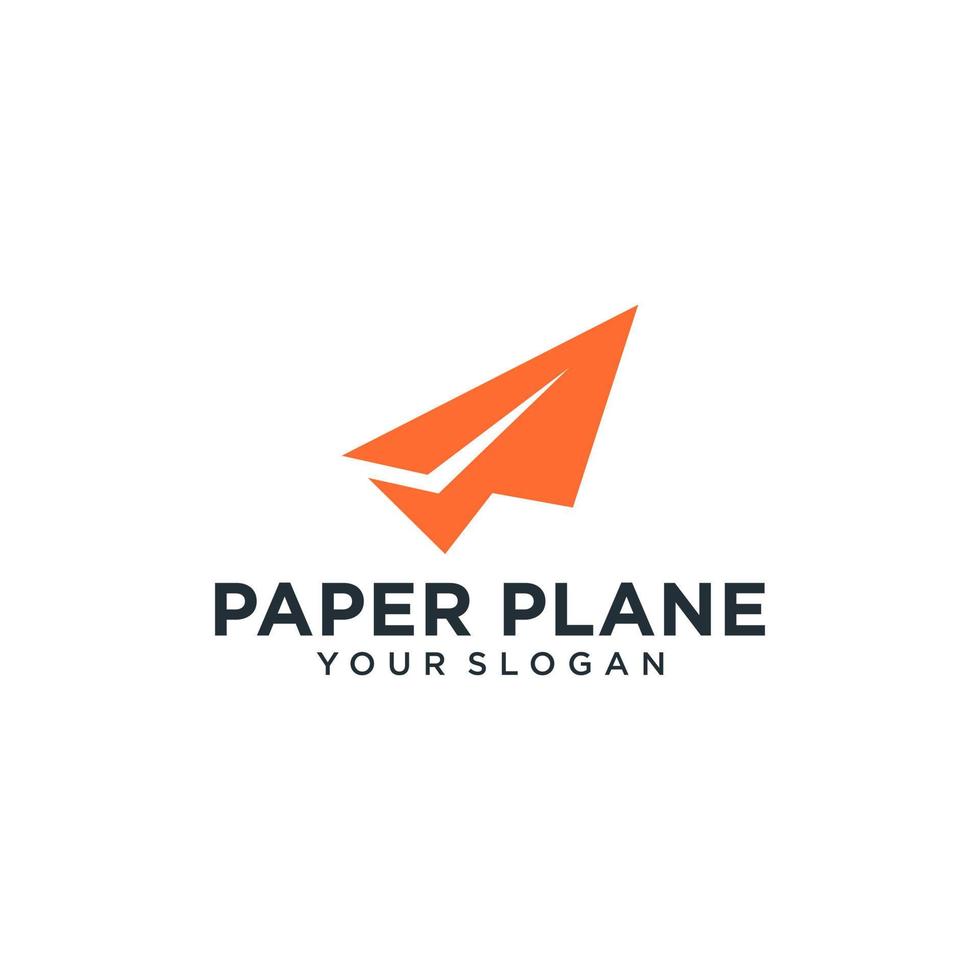 inspiração de design de logotipo de viagem de avião de papel vetor