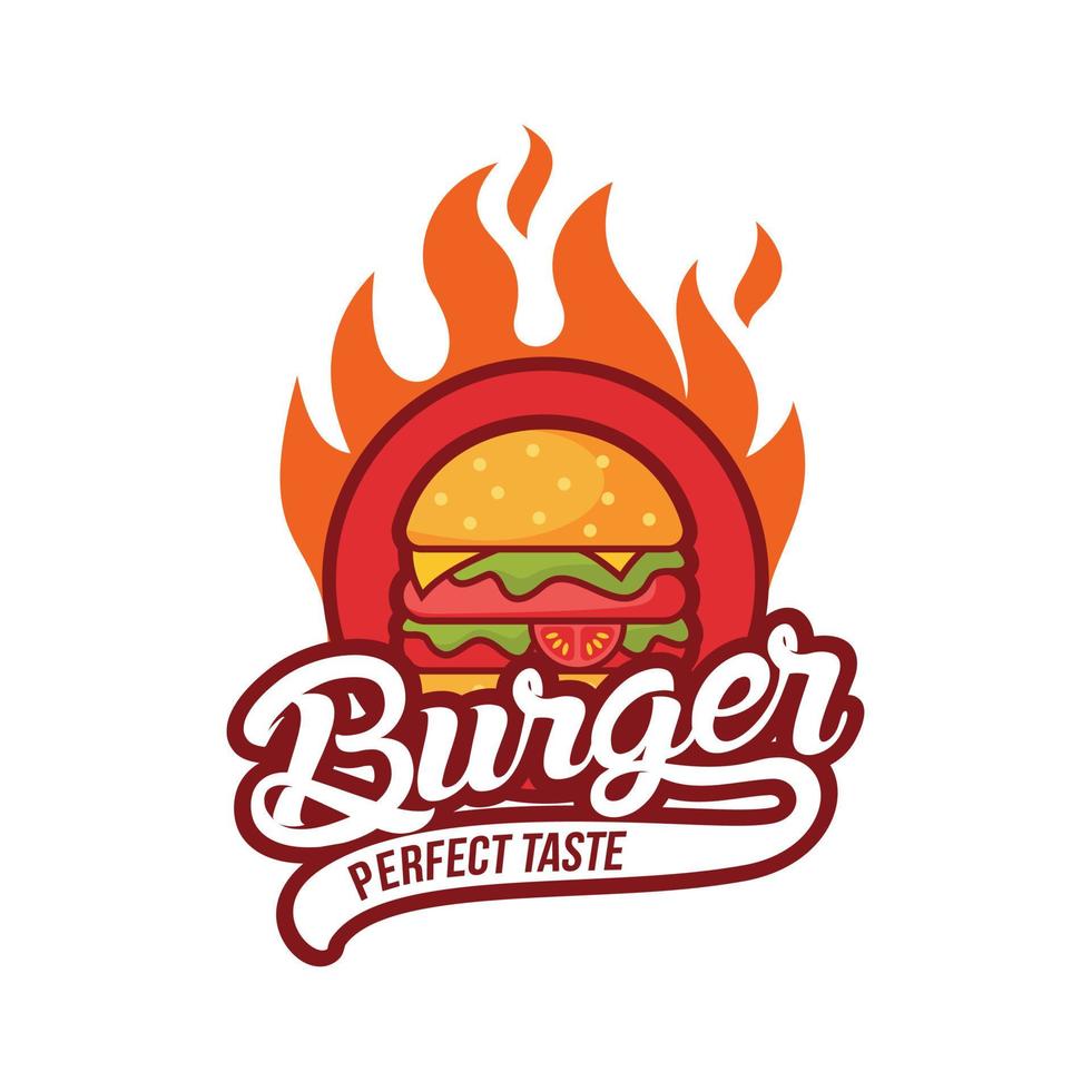 ilustração vetorial de modelo de design de logotipo de hambúrguer vetor