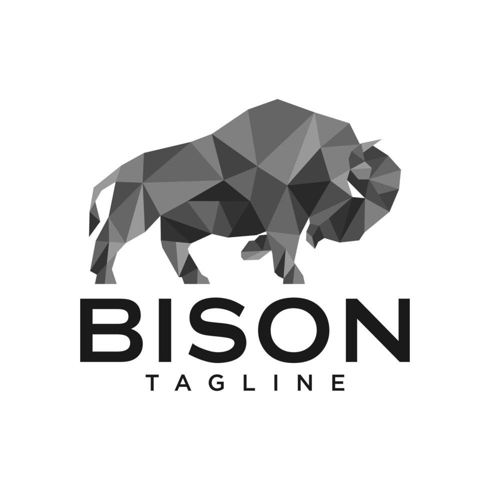 inspiração de design de logotipo de vetor de mascote de bisão