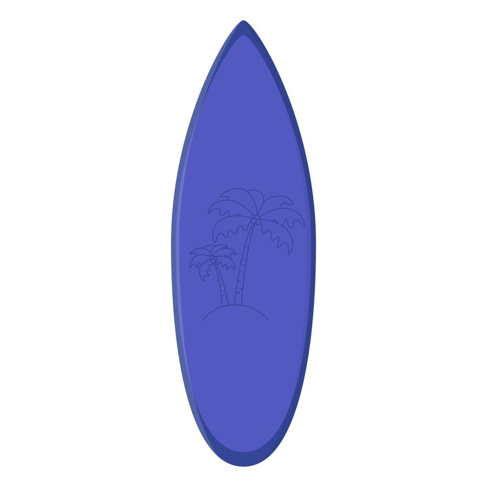prancha de surf dos desenhos animados com design de verão. atividade de lazer esportiva de verão, equipamento de férias. ilustração vetorial plana vetor
