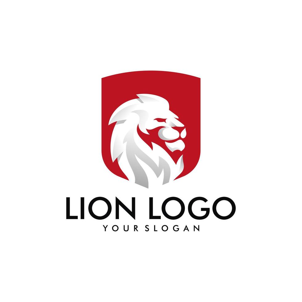 modelo de design de logotipo de cabeça de leão de luxo vetor