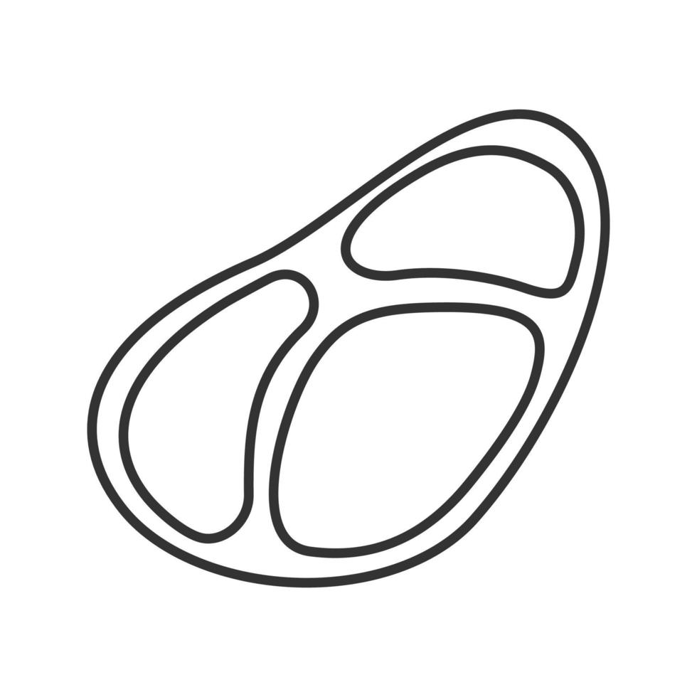 ícone linear de bife. ilustração de linha fina. bife. símbolo de contorno. desenho isolado de vetor