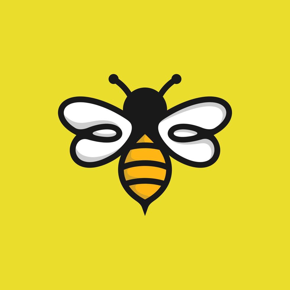 estilo linear do modelo de vetor de design de logotipo de abelha. ícone de contorno. conceito de logotipo de colmeia de trabalho duro criativo