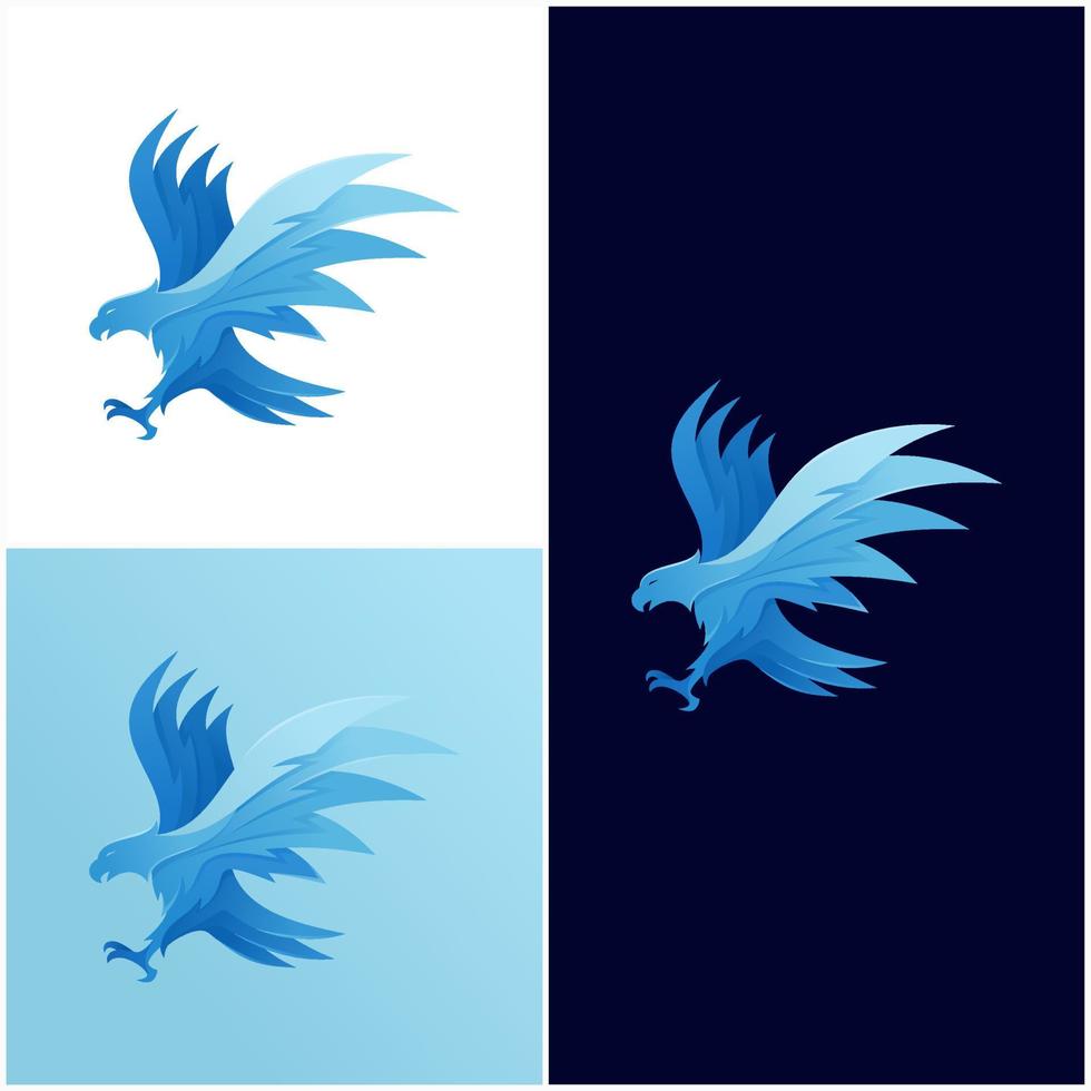 ilustração vetorial de design de logotipo de águia voadora colorida vetor