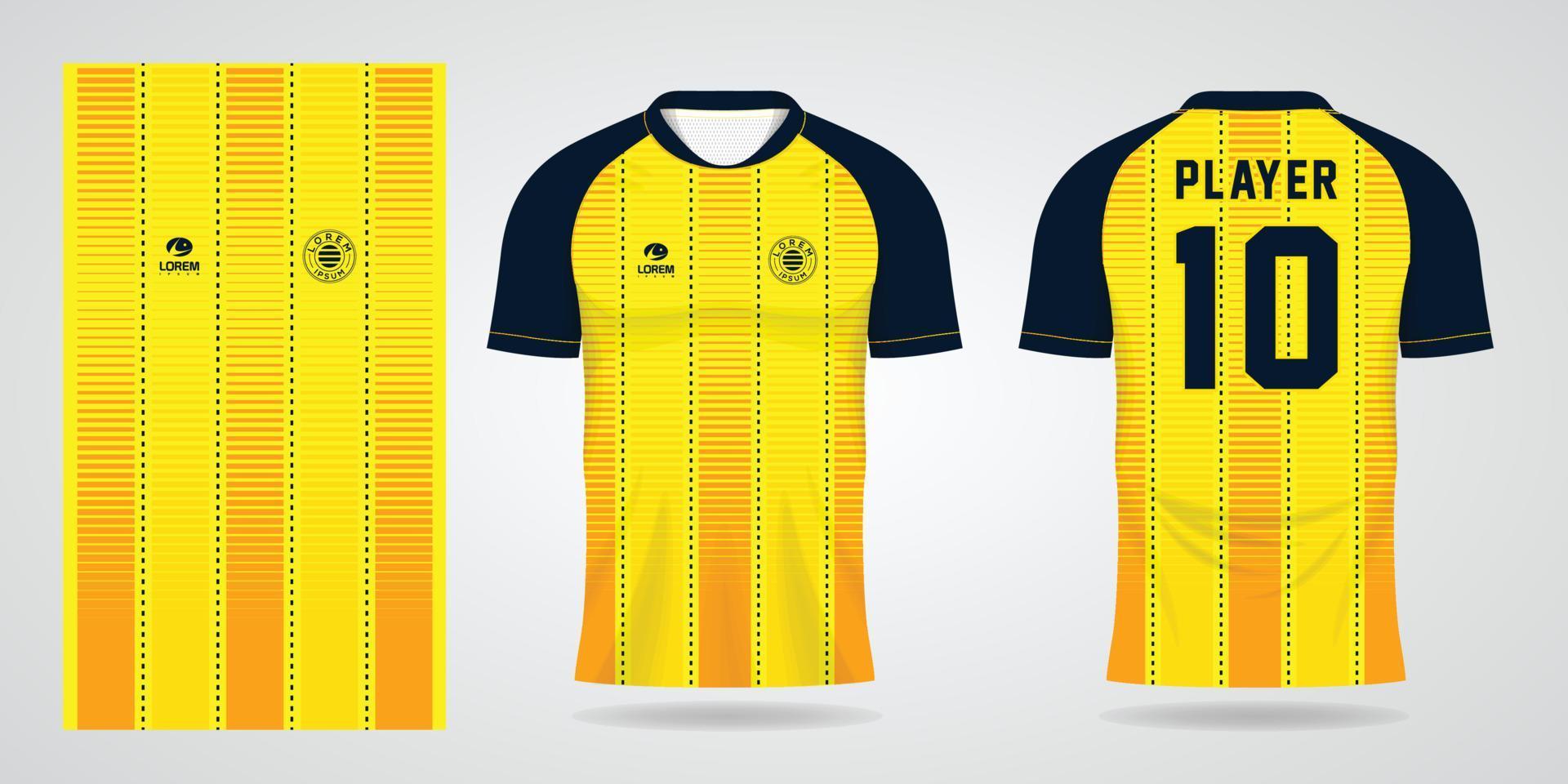 modelo de design de esporte de camisa de futebol amarelo vetor