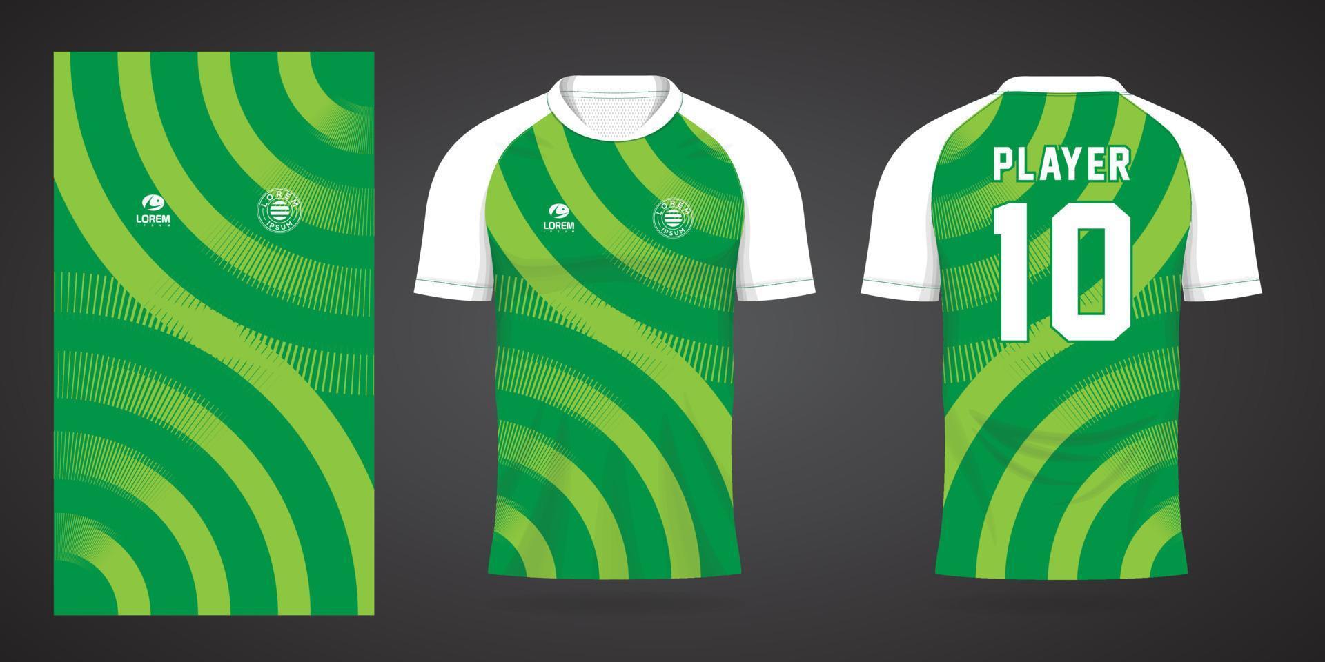 modelo de design de esporte de camisa de futebol verde vetor