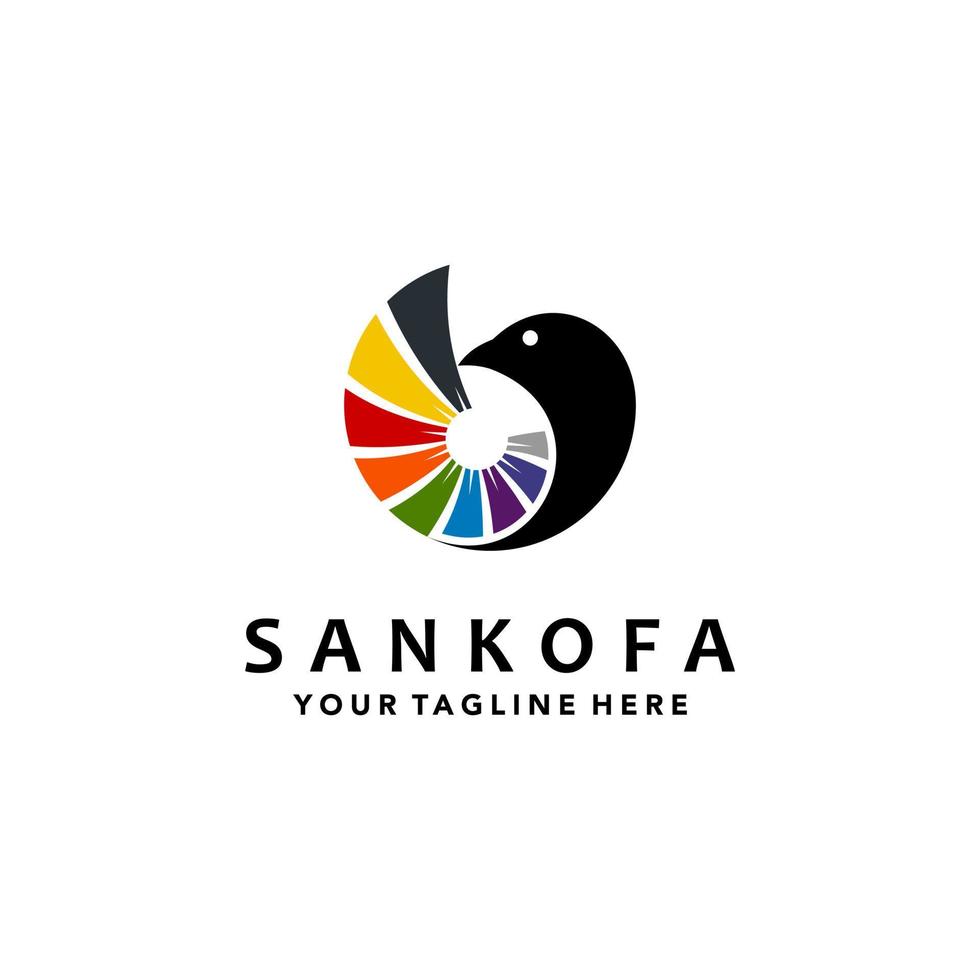 design de logotipo sankofa com cores. adequado para sua necessidade de design, logotipo, ilustração, animação, etc. vetor