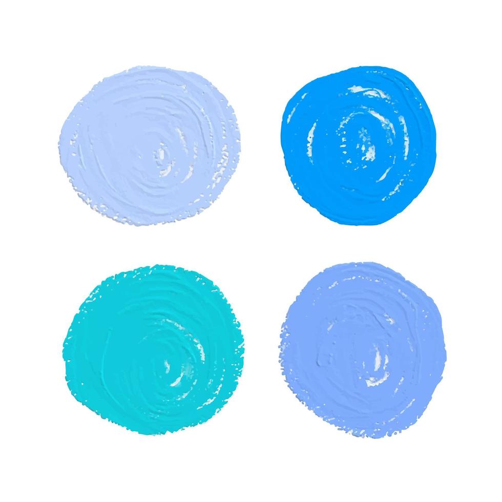 ilustração vetorial de pinceladas redondas de cor, moldura redonda azul ou vetor de borda, elementos de logotipo redondo, sinal para cosméticos, design de banner abstrato de arte, pinceladas, salpicos, linhas de aquarela de círculo