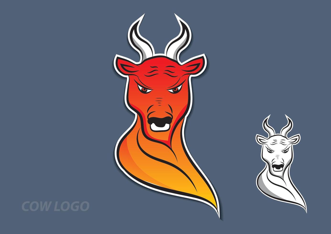 vaca logotipo vector design, sinal, ilustração em vetor ícone animal para corporativo, t-shir. mascote de bisonte