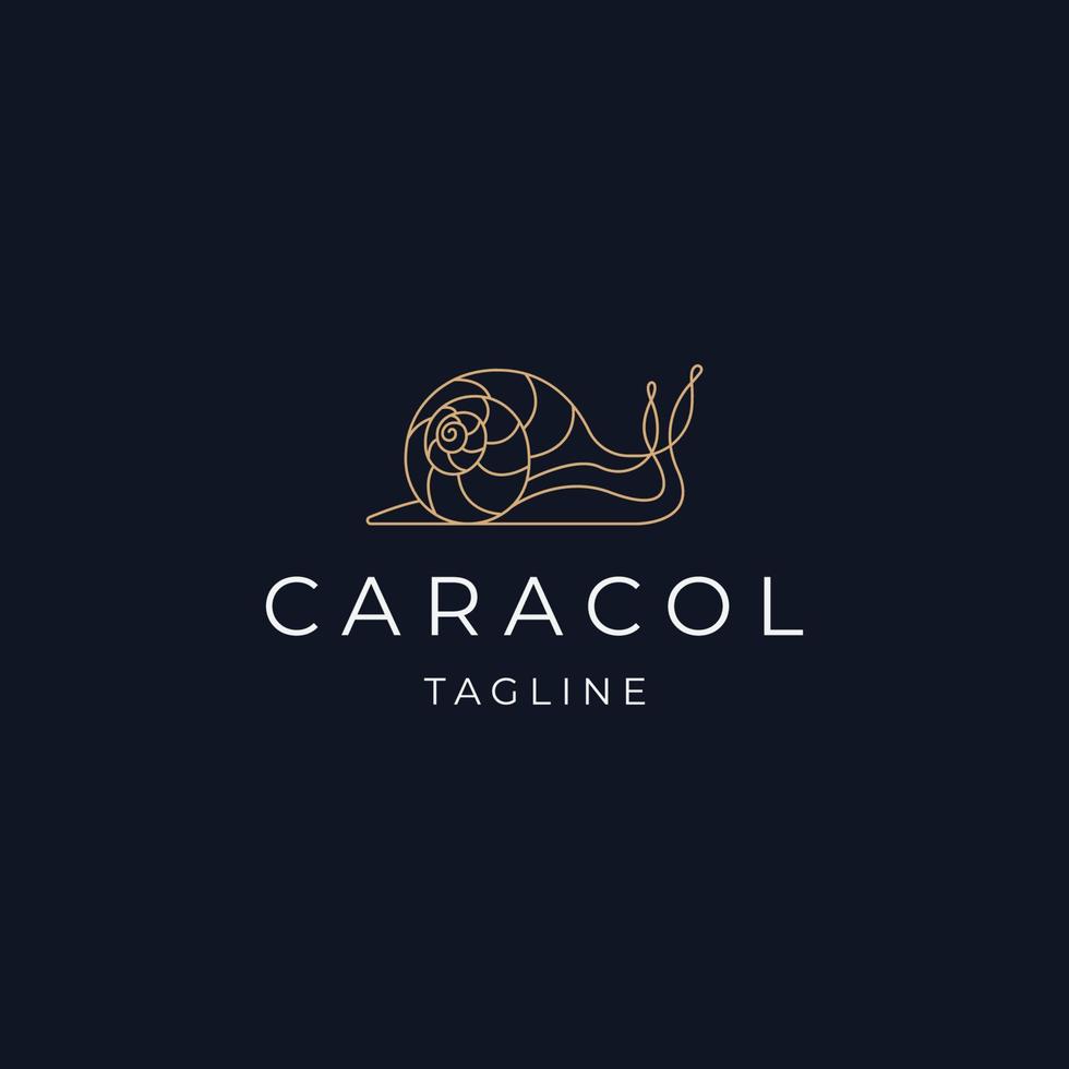 arte de linha de caracol modelo de design de ícone de logotipo de luxo elegante vetor plano