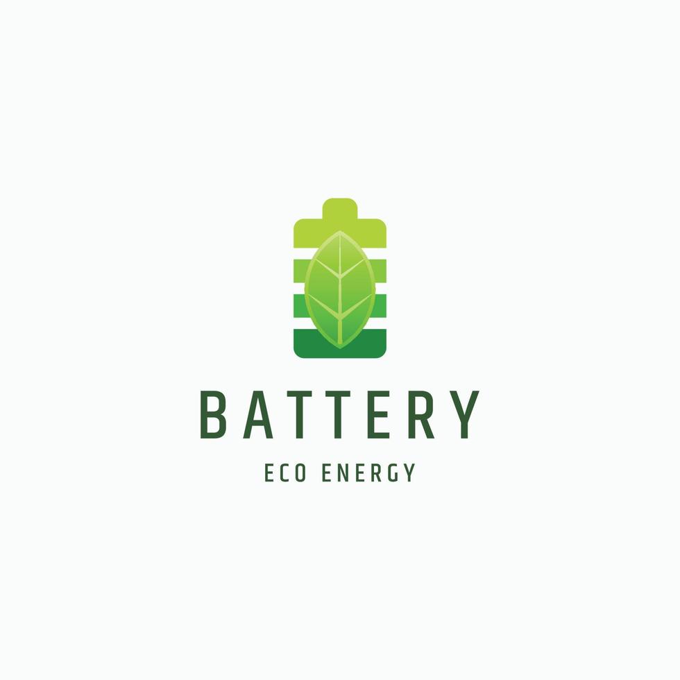 bateria e folha eco natureza energia logotipo ícone modelo vetor