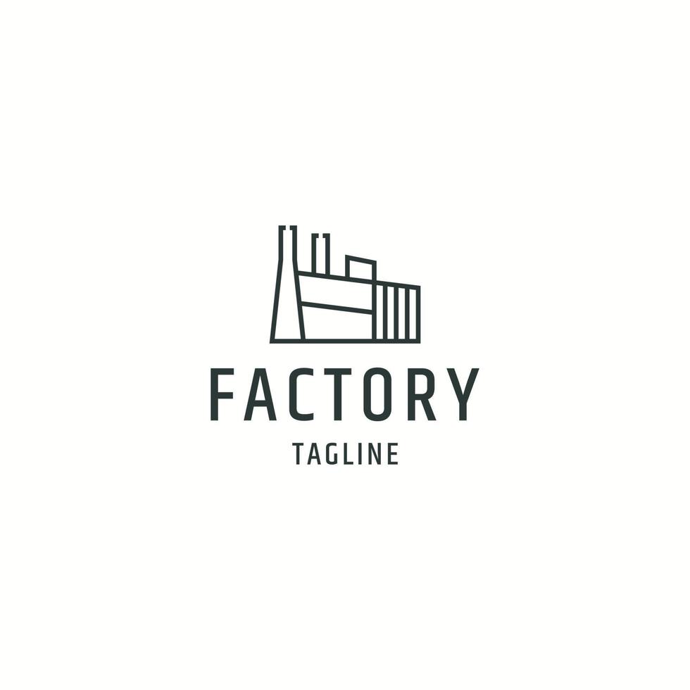 ilustração em vetor plana de modelo de design de ícone de logotipo de fábrica