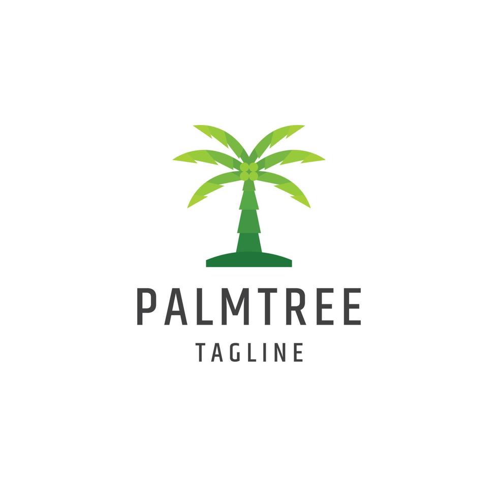 ilustração em vetor modelo de design plano de ícone de logotipo de palmeira