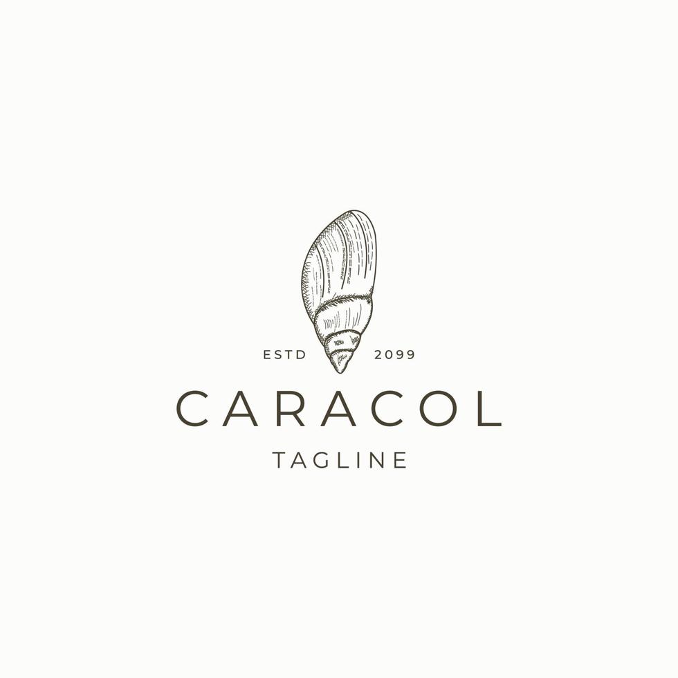 arte de linha de caracol modelo de design de ícone de logotipo de luxo elegante vetor plano