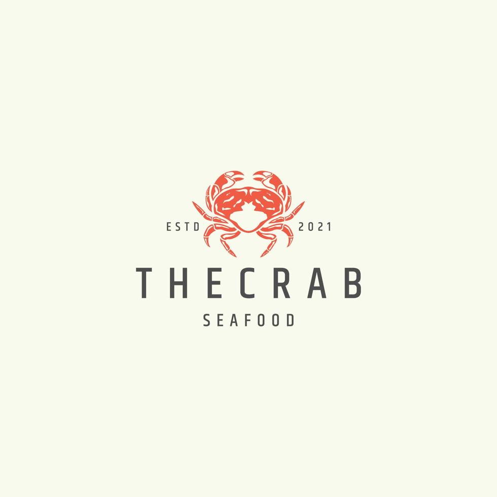 vetor de modelo de design de ícone de logotipo de frutos do mar de caranguejo
