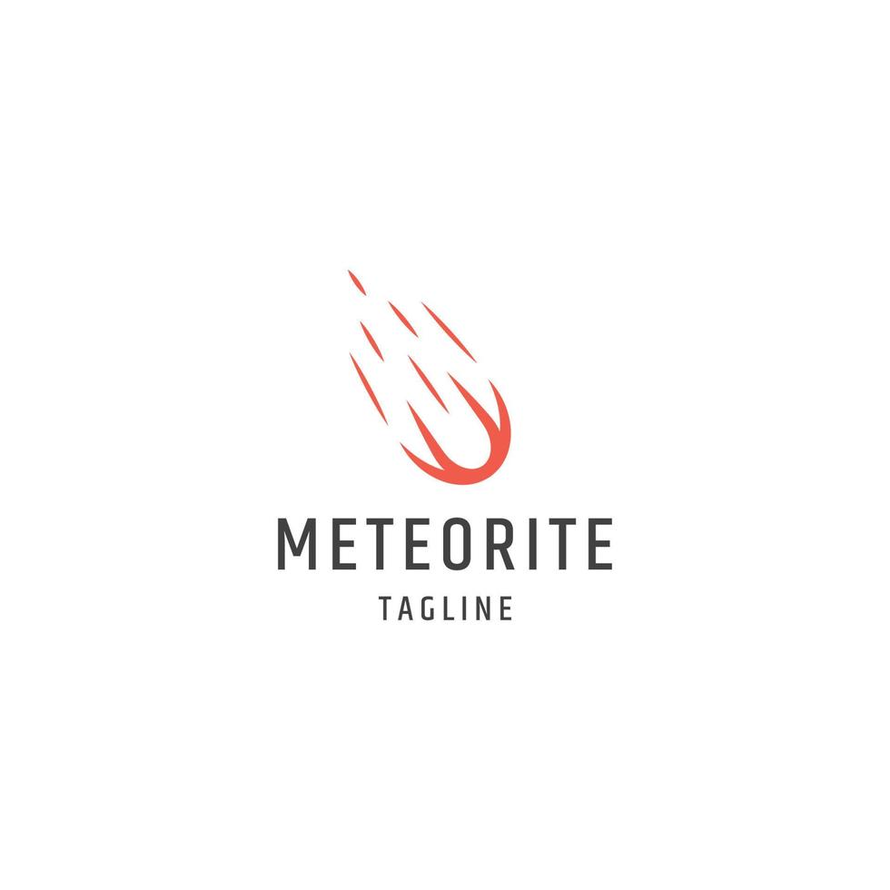 vetor plano de modelo de design de ícone de logotipo de meteorito