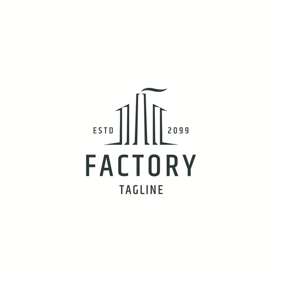 ilustração em vetor plana de modelo de design de ícone de logotipo de fábrica