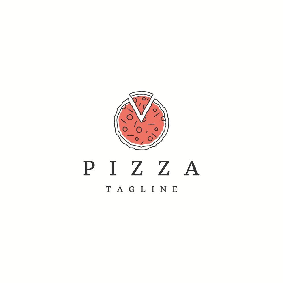 vetor plano de modelo de design de ícone de logotipo de pizza