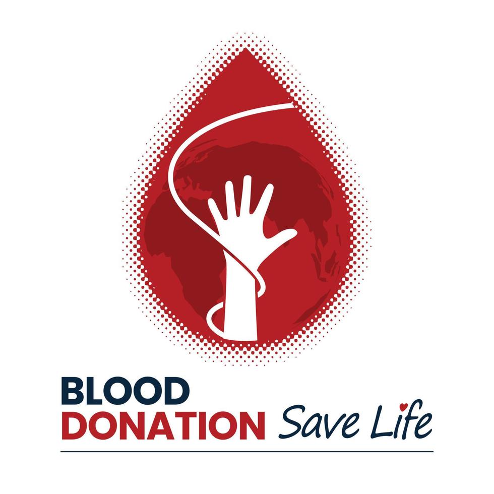 ilustração do dia do doador de sangue com gotejamento de sangue vetor