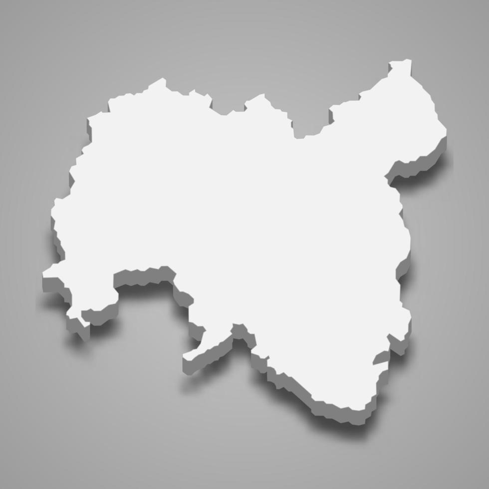 3d mapa isométrico de tolna é um condado da Hungria vetor