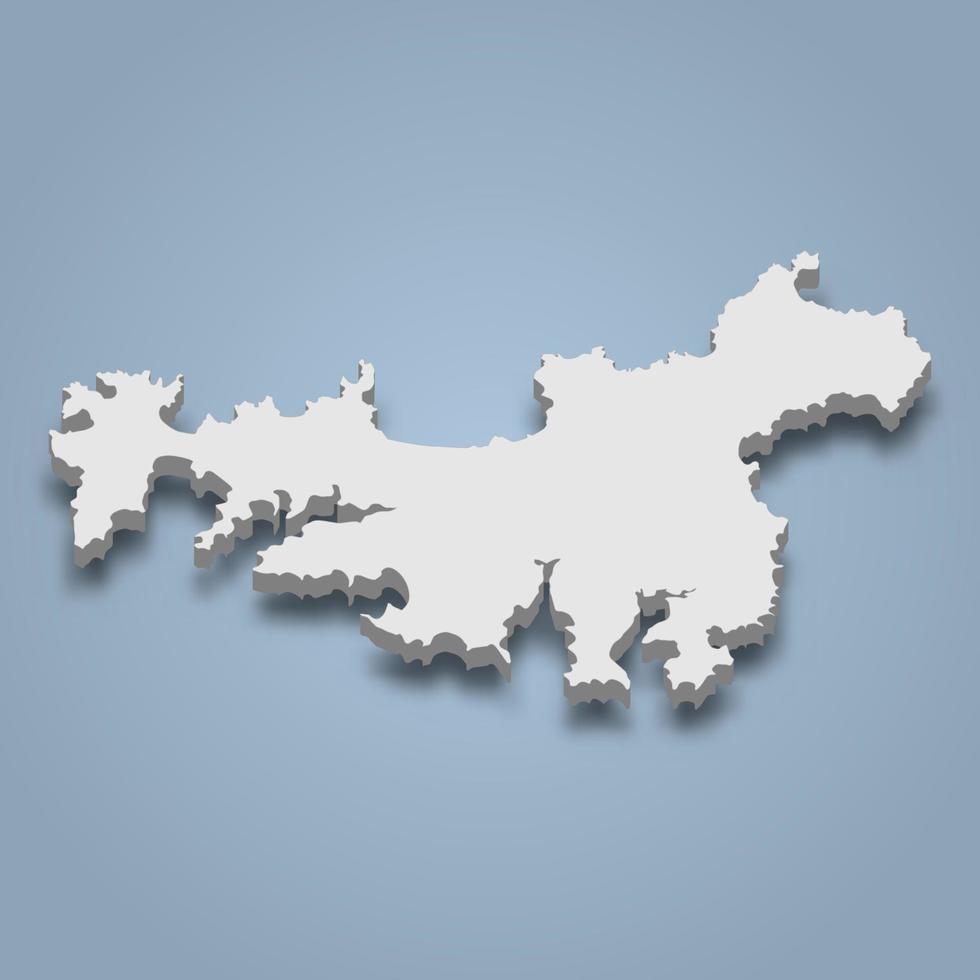 3d mapa isométrico de waiheke é uma ilha na nova zelândia vetor