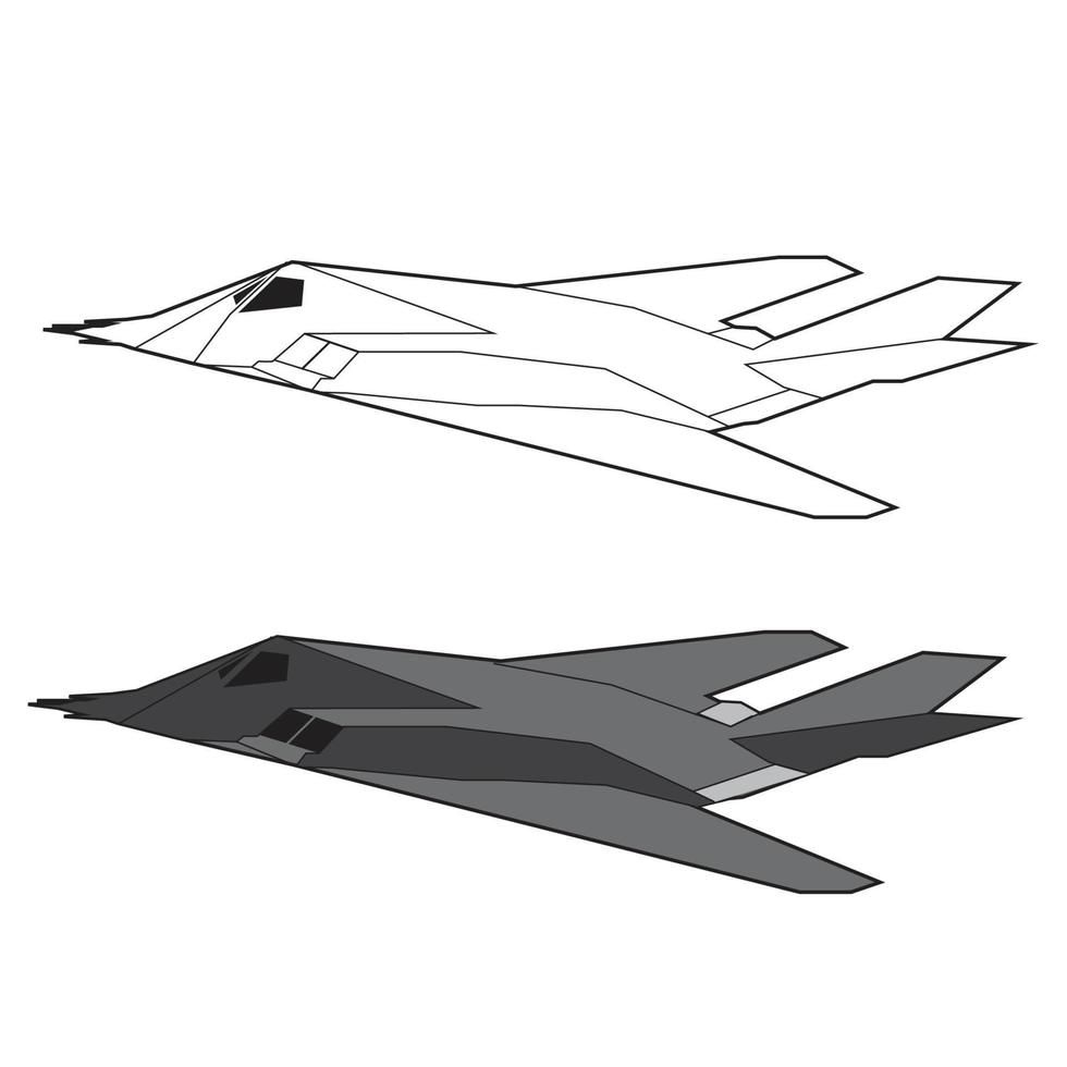 design vetorial de avião furtivo f117 nighthawk vetor