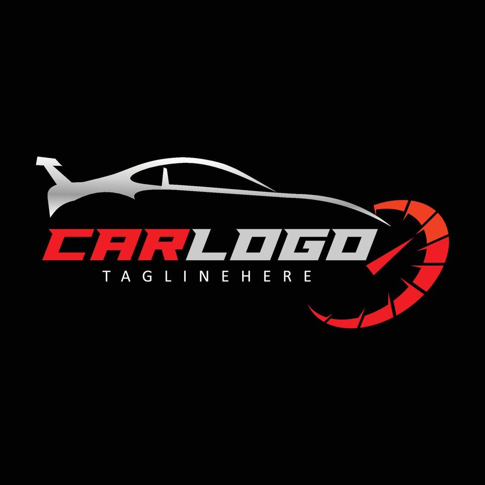 logotipo do muscle car em vetor de modelo de design gráfico de linha vermelha simples