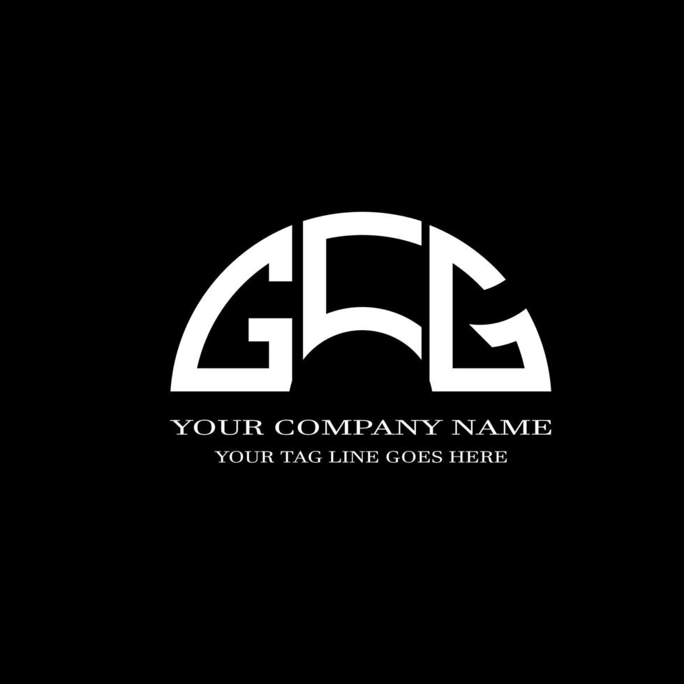 design criativo do logotipo da carta gcg com gráfico vetorial vetor