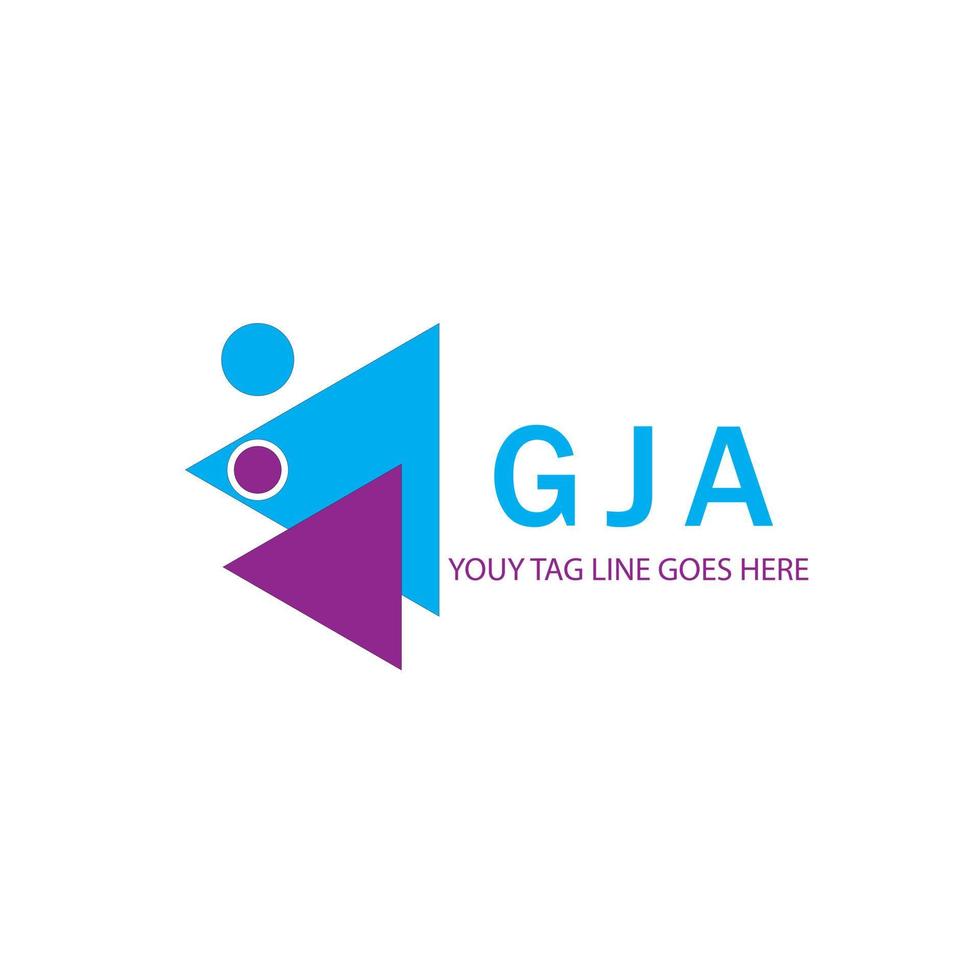 design criativo do logotipo da carta gja com gráfico vetorial vetor