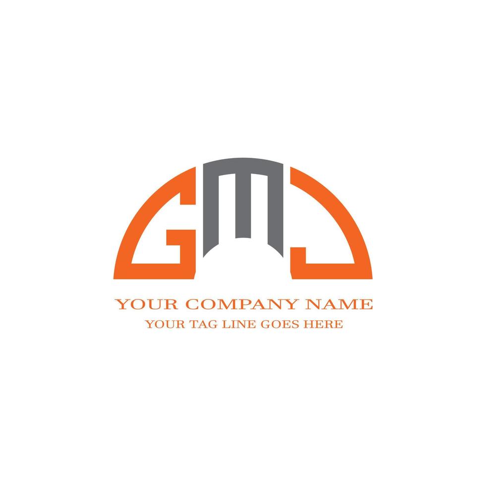 design criativo do logotipo da carta gmj com gráfico vetorial vetor