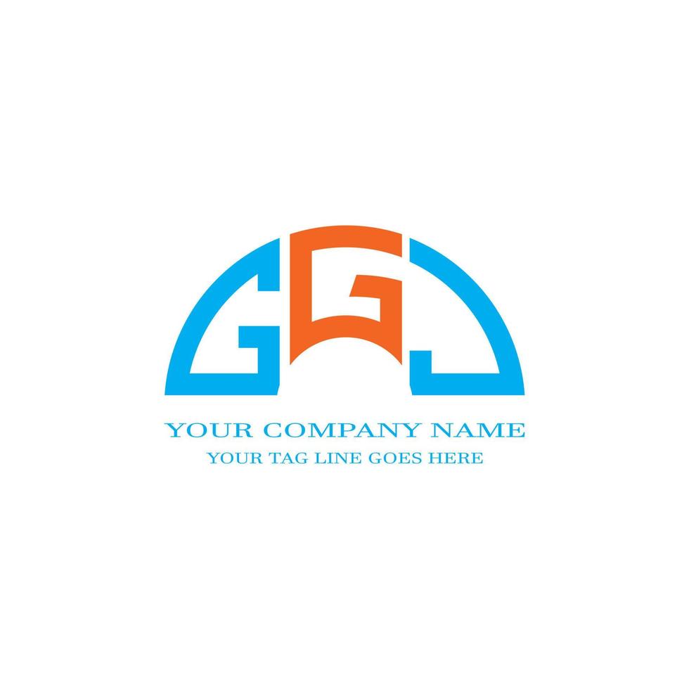 design criativo do logotipo da letra ggj com gráfico vetorial vetor