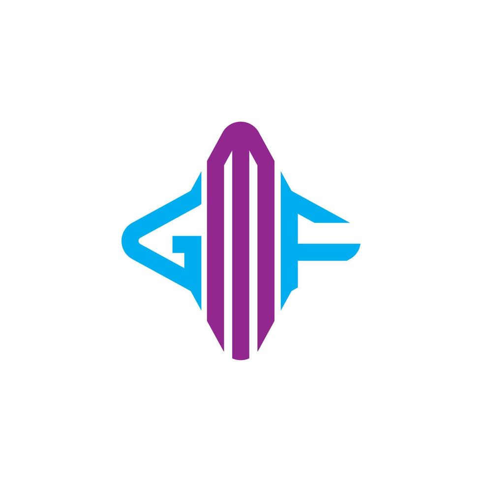 design criativo do logotipo da carta gmf com gráfico vetorial vetor
