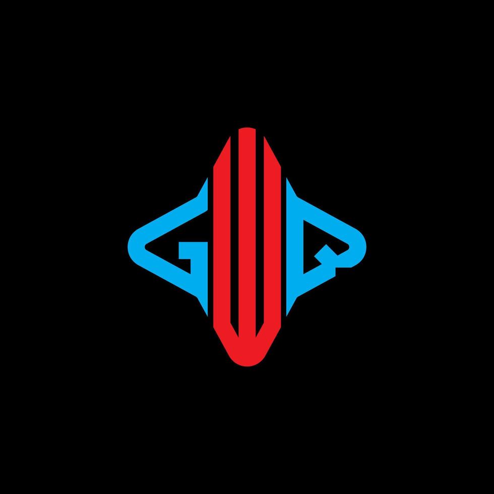 design criativo do logotipo da carta gwq com gráfico vetorial vetor