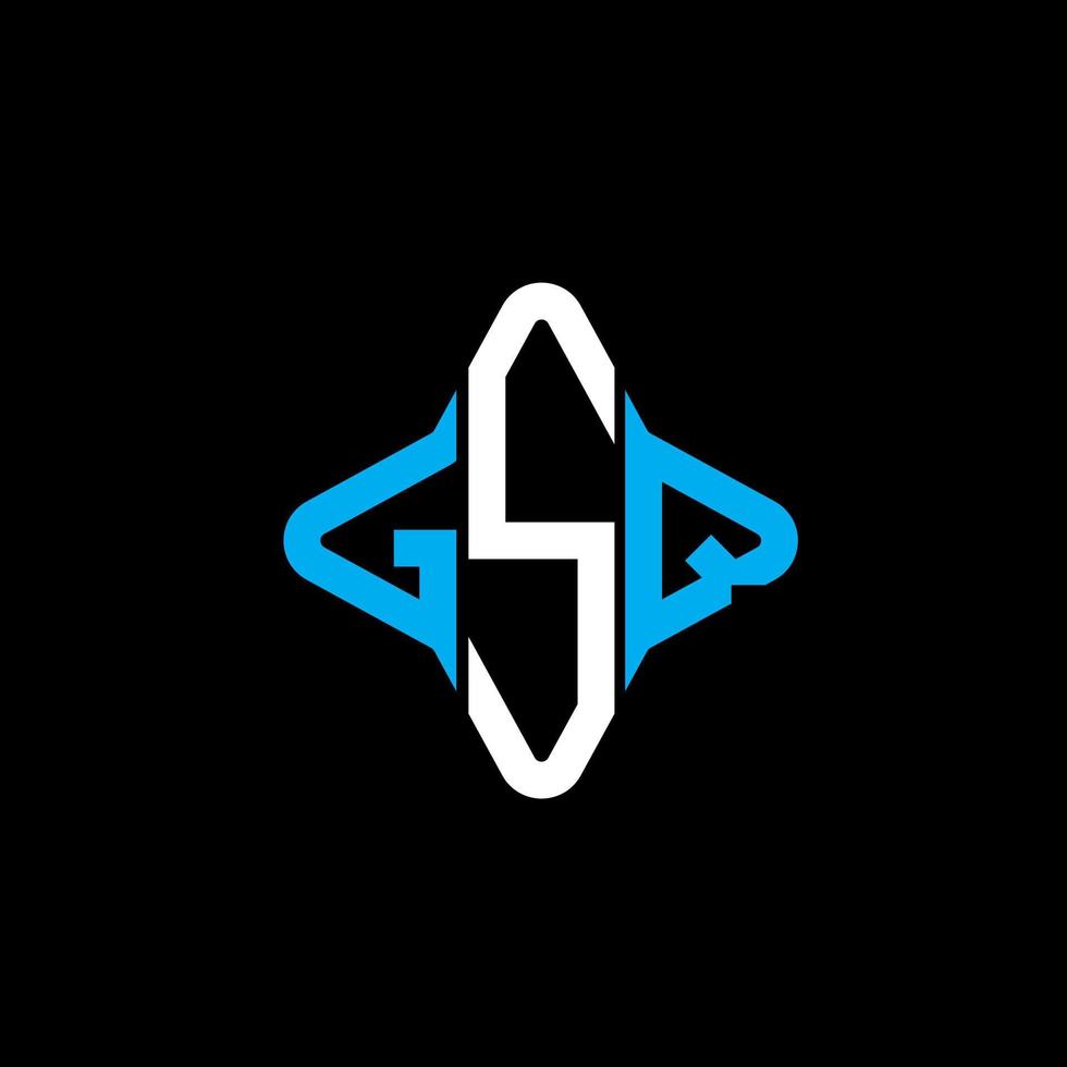 design criativo do logotipo da carta gsq com gráfico vetorial vetor