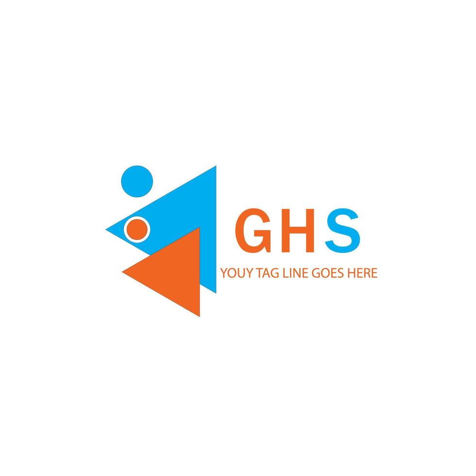 design criativo do logotipo da carta ghs com gráfico vetorial vetor