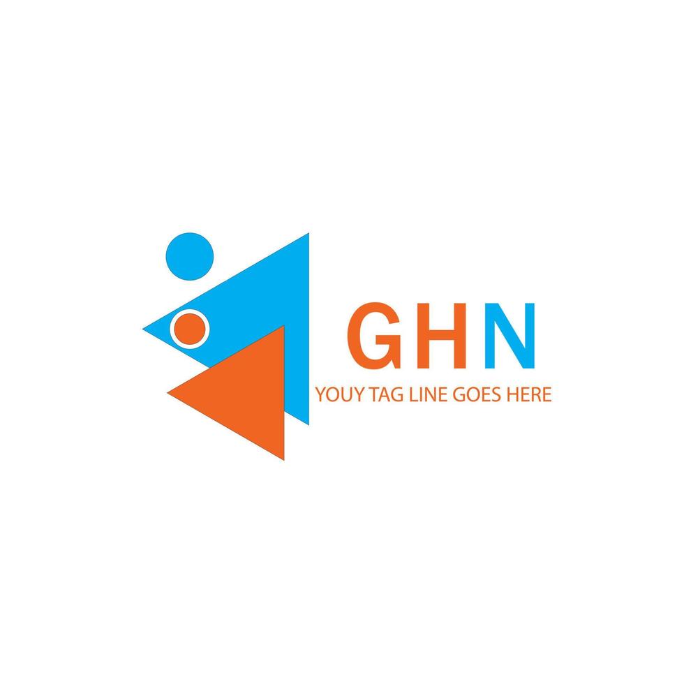 design criativo do logotipo da carta ghn com gráfico vetorial vetor