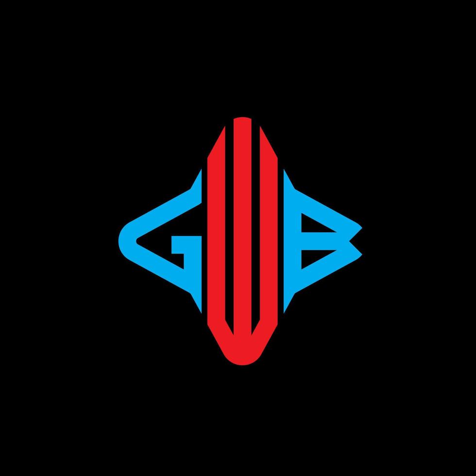 design criativo do logotipo da carta gwb com gráfico vetorial vetor
