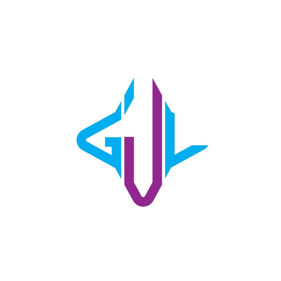 design criativo do logotipo da carta gjl com gráfico vetorial vetor