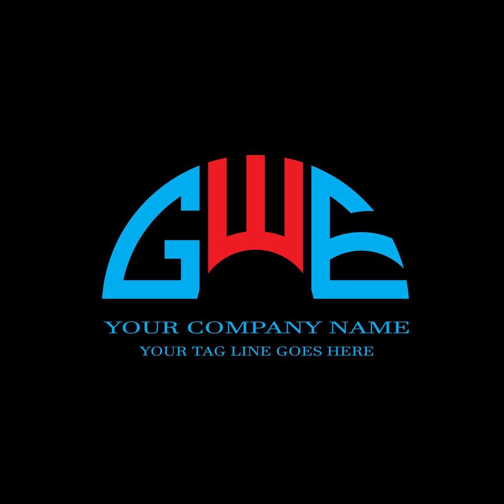 design criativo do logotipo da carta gwe com gráfico vetorial vetor